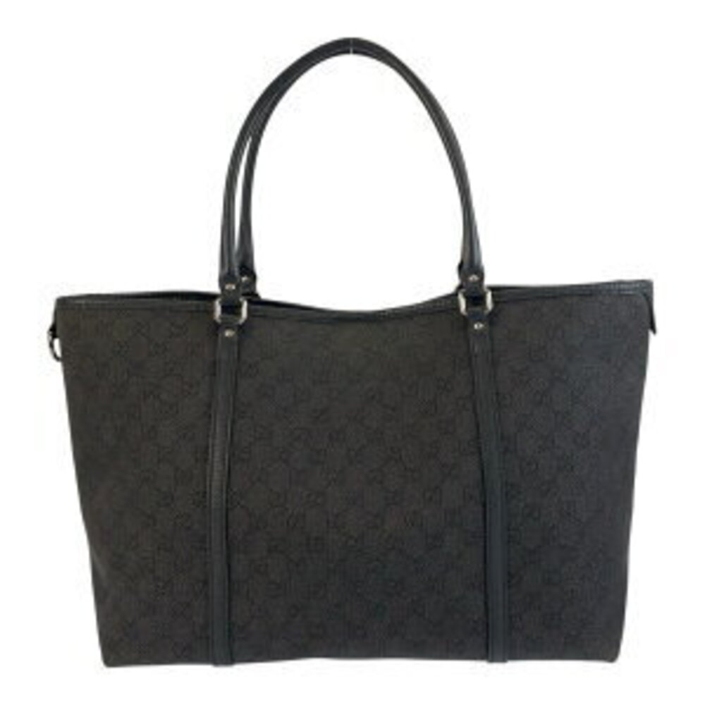 Gucci Black GG Leather Shoulder Canvas Tote Bag - Picture 10 of 10